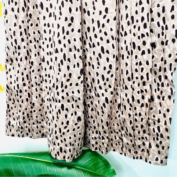 ANTHROPOLOGIE High-Rise Ankle Leopard Pleated Wide Leg Trouser Pants Sma… - Picture 4 of 16